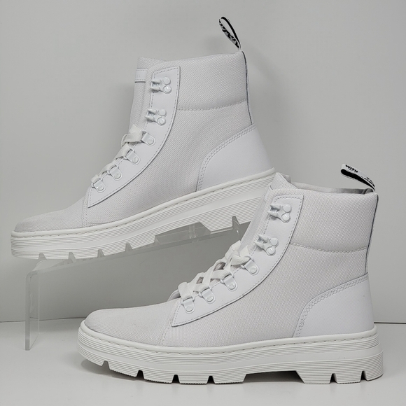 Dr. Doc Martens Combs W Combat Boots Women’s Size 5 White Air Ware Nylon New - Picture 3 of 11